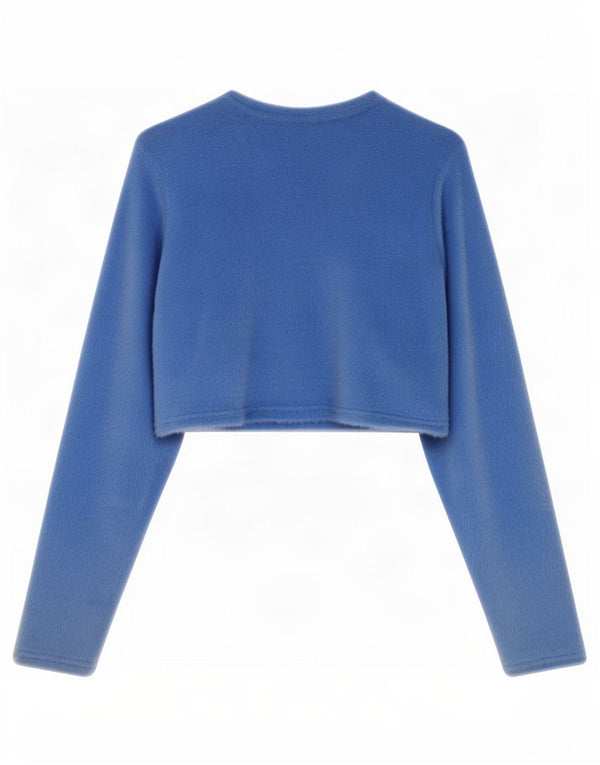 Zara Mujer Bolero Jumper UK 10 Small Nylon Azul