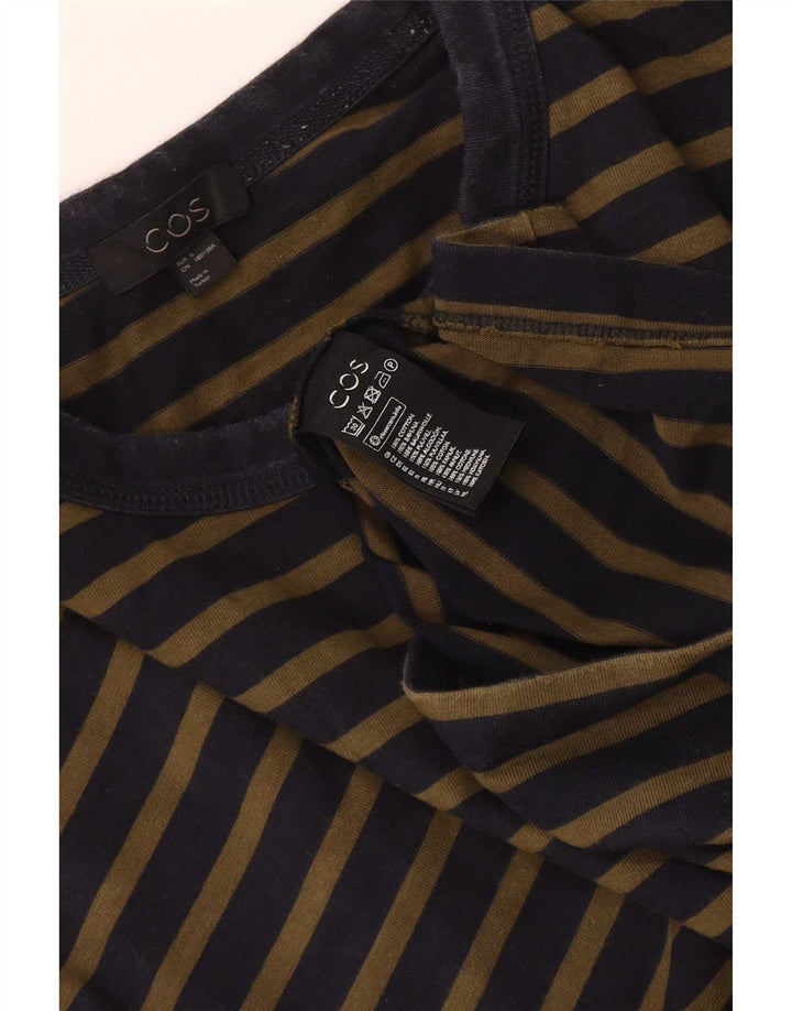 Cos Camiseta regular para hombre Top grande de algodón a rayas azul marino