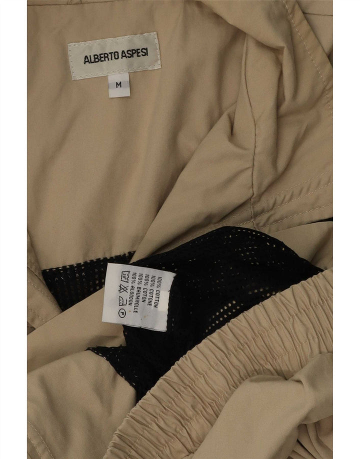 Alberto Aspesi Chaqueta Bomber para Hombre UK 38 Algodón Beige Medio