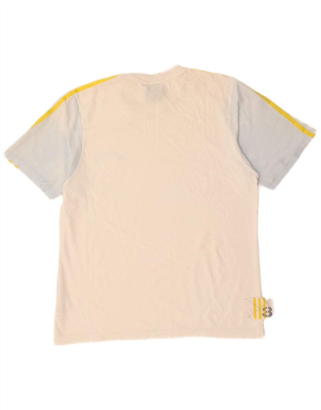 ADIDAS Hombre Camiseta Top Small Blanco Colorblock Algodón