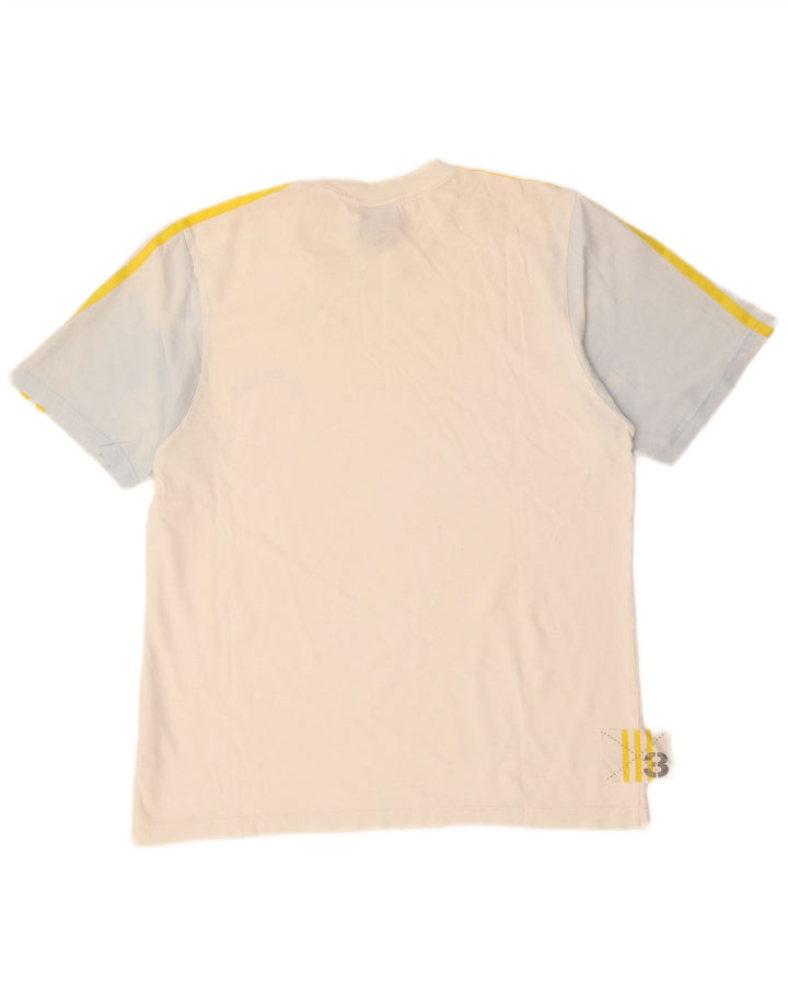 ADIDAS Hombre Camiseta Top Small Blanco Colorblock Algodón