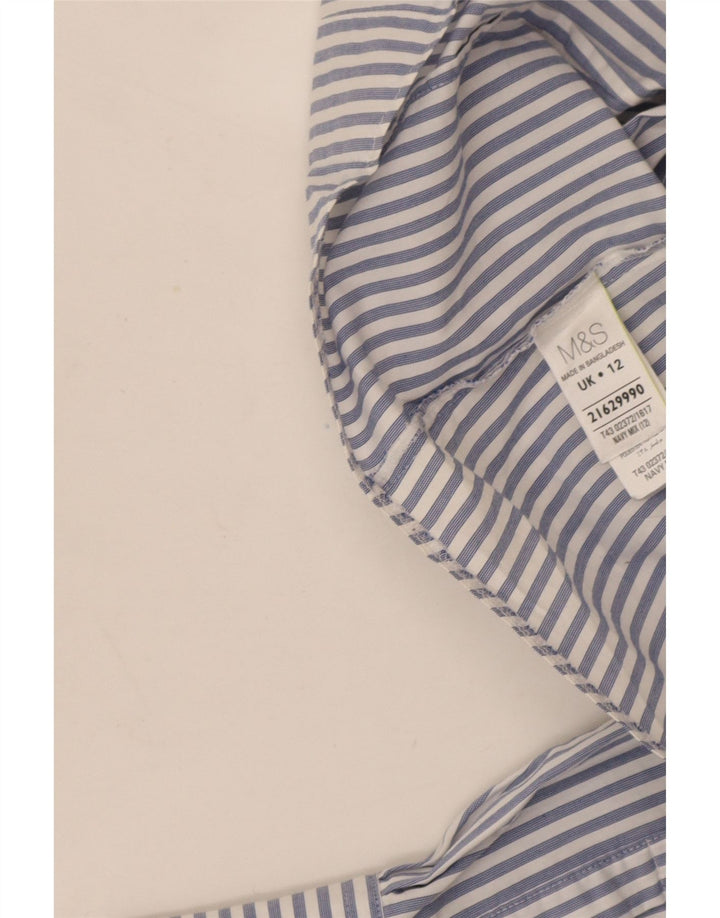 Marks & Spencer Camisa para mujer Reino Unido 40 Mediano Azul marino Rayas Algodón