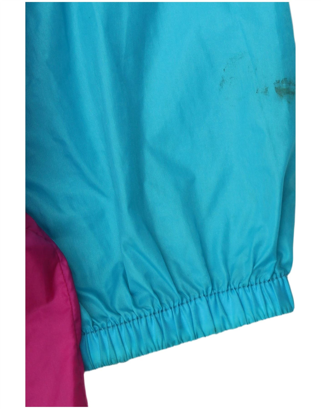 Vintage hombres gráfico chaqueta de esquí Reino Unido 46/48 2XL azul colorblock poliamida