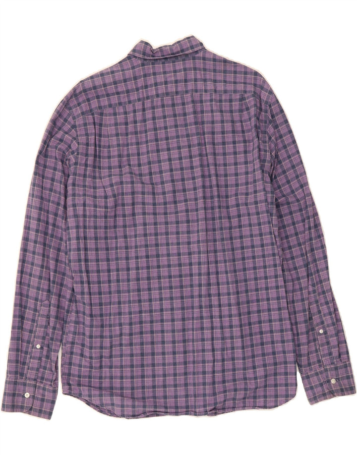 J. CREW Mens Classic Fit Shirt Large Purple Check Cotton Vintage J. Crew and Second-Hand J. Crew from Messina Hembry 