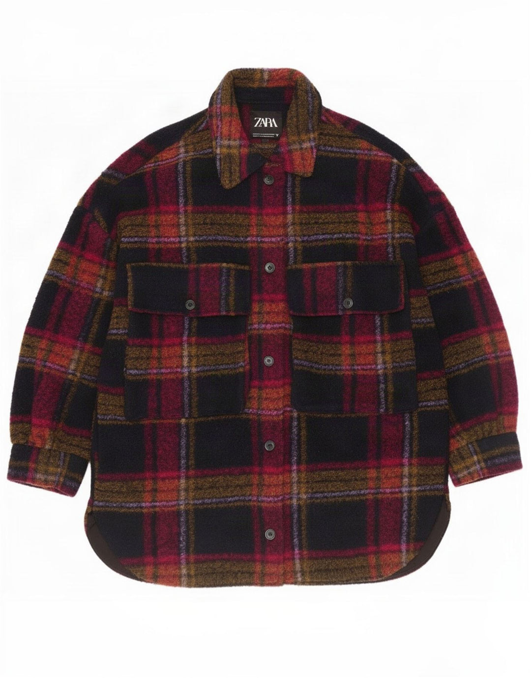 Zara Chaqueta tipo chaqueta extragrande para mujer UK 44 Mediana Cuadros multicolores