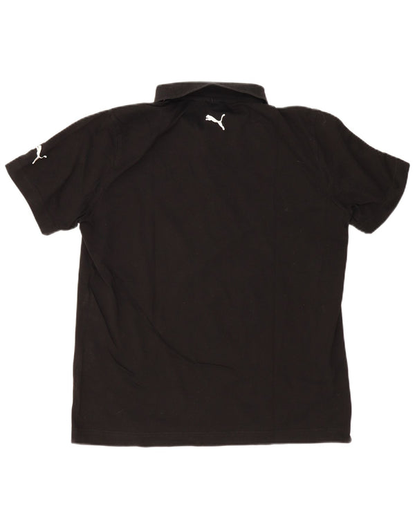 Puma Polo para hombre grande de algodón negro