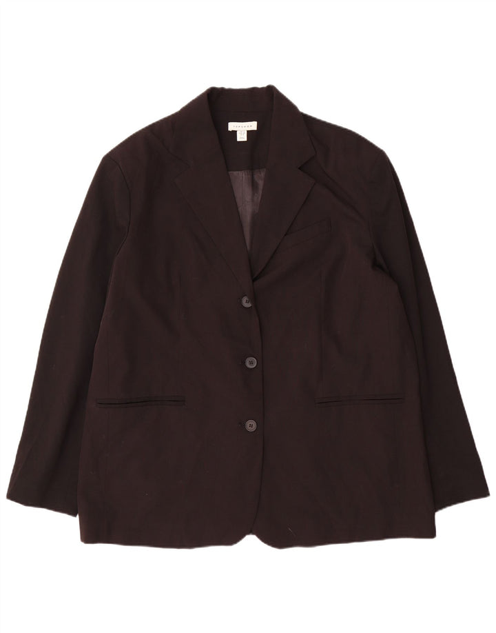 Topshop Chaqueta tipo blazer extragrande con 3 botones para mujer, talla M, color negro