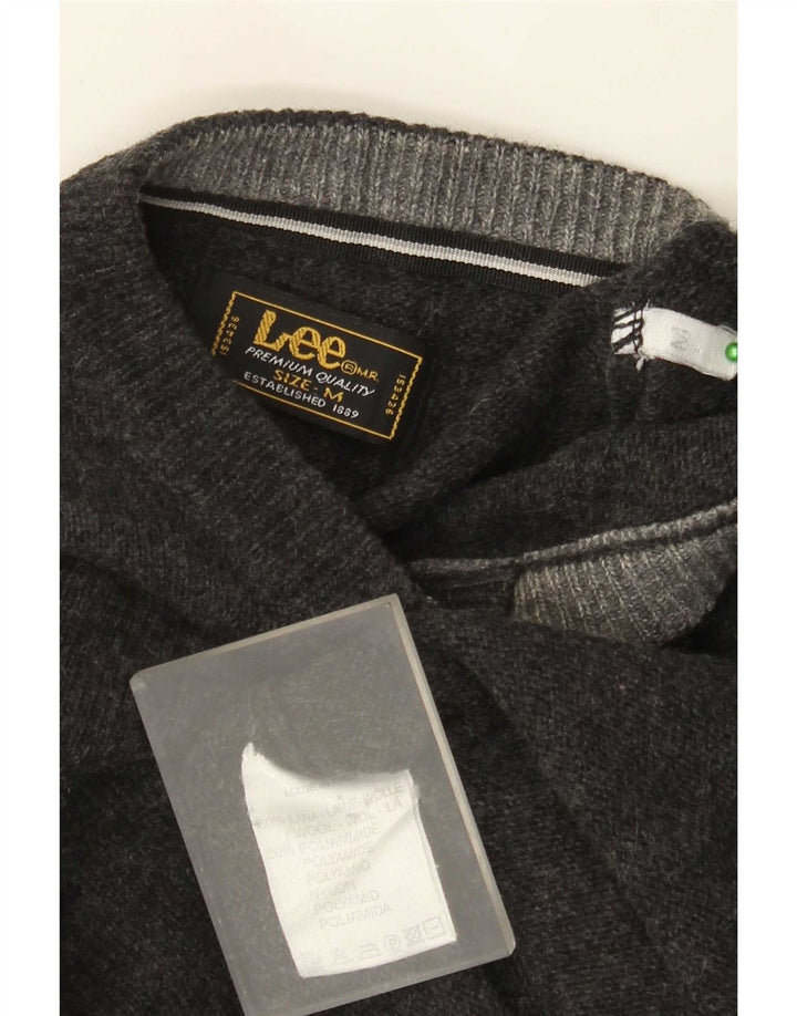 Jersey Con Cuello En V De Lana Gris Medio Lee Hombre