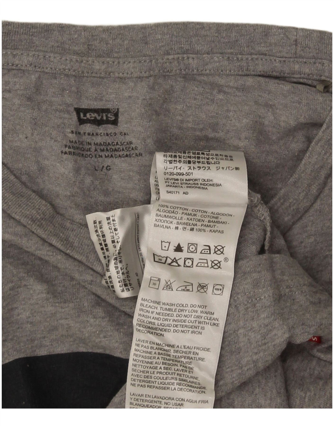Levi's Camiseta gráfica para hombre Top grande de algodón moteado gris