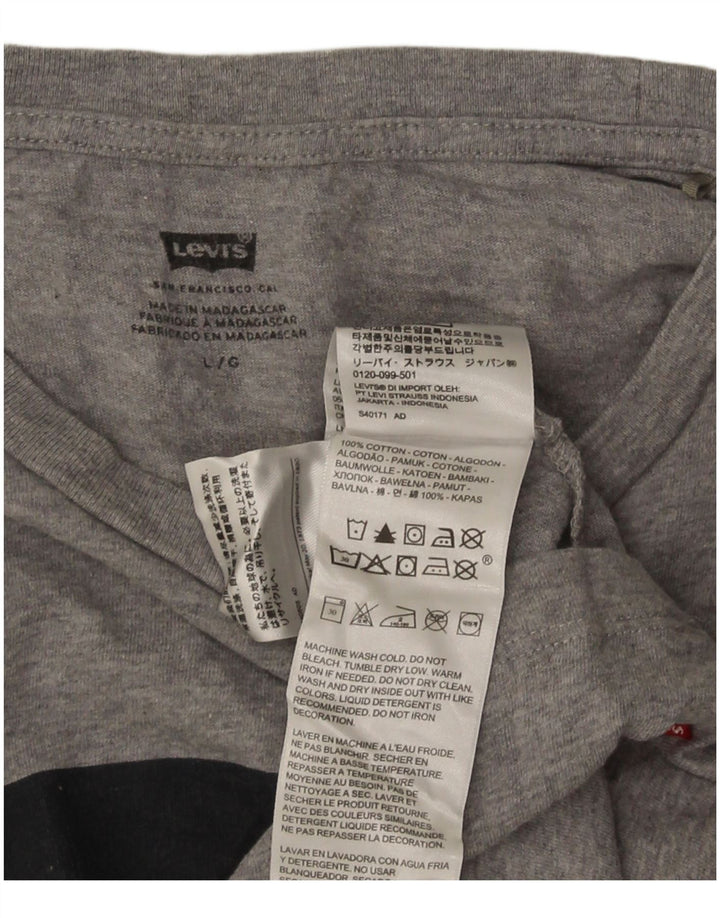 Levi's Camiseta gráfica para hombre Top grande de algodón moteado gris