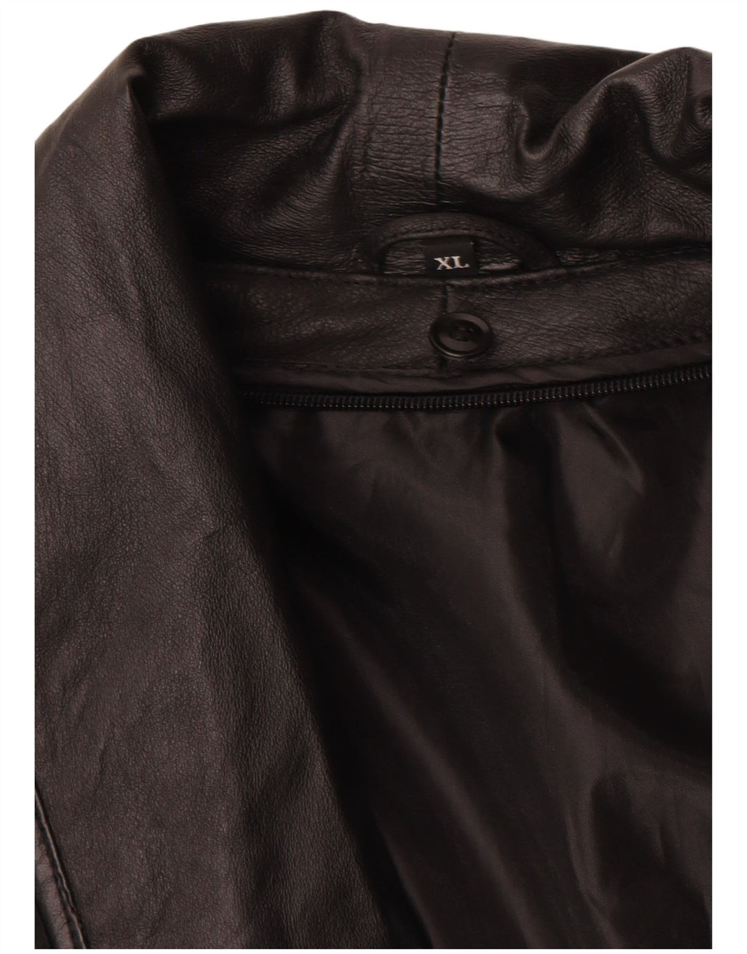 Vintage mujer chaqueta de cuero Reino Unido 18 XL cuero negro