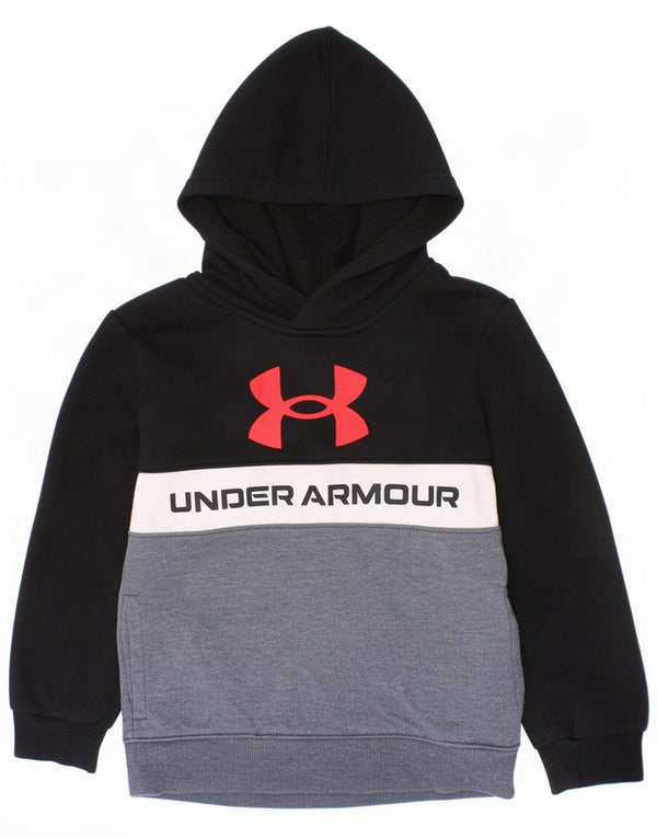 Under Armour Jersey con capucha y estampado gráfico para niños 5-6 años Algodón color block negro