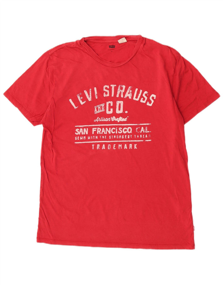 Levi's Camiseta gráfica para hombre Top Medium Red Cotton