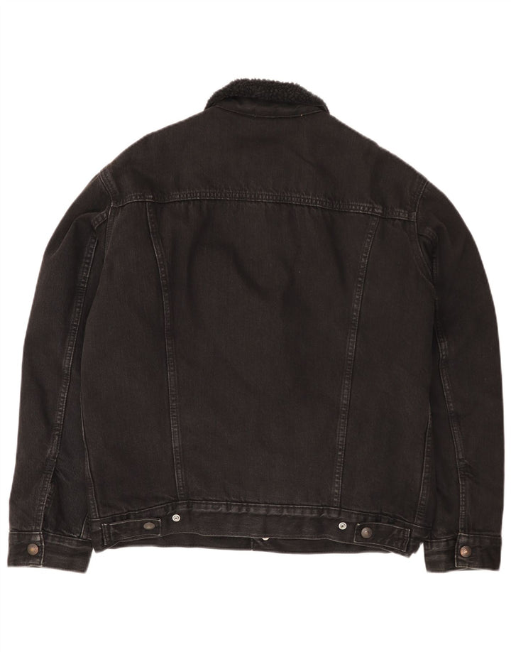Levi's Chaqueta vaquera Sherpa para hombre UK 38 Mediana Algodón negro