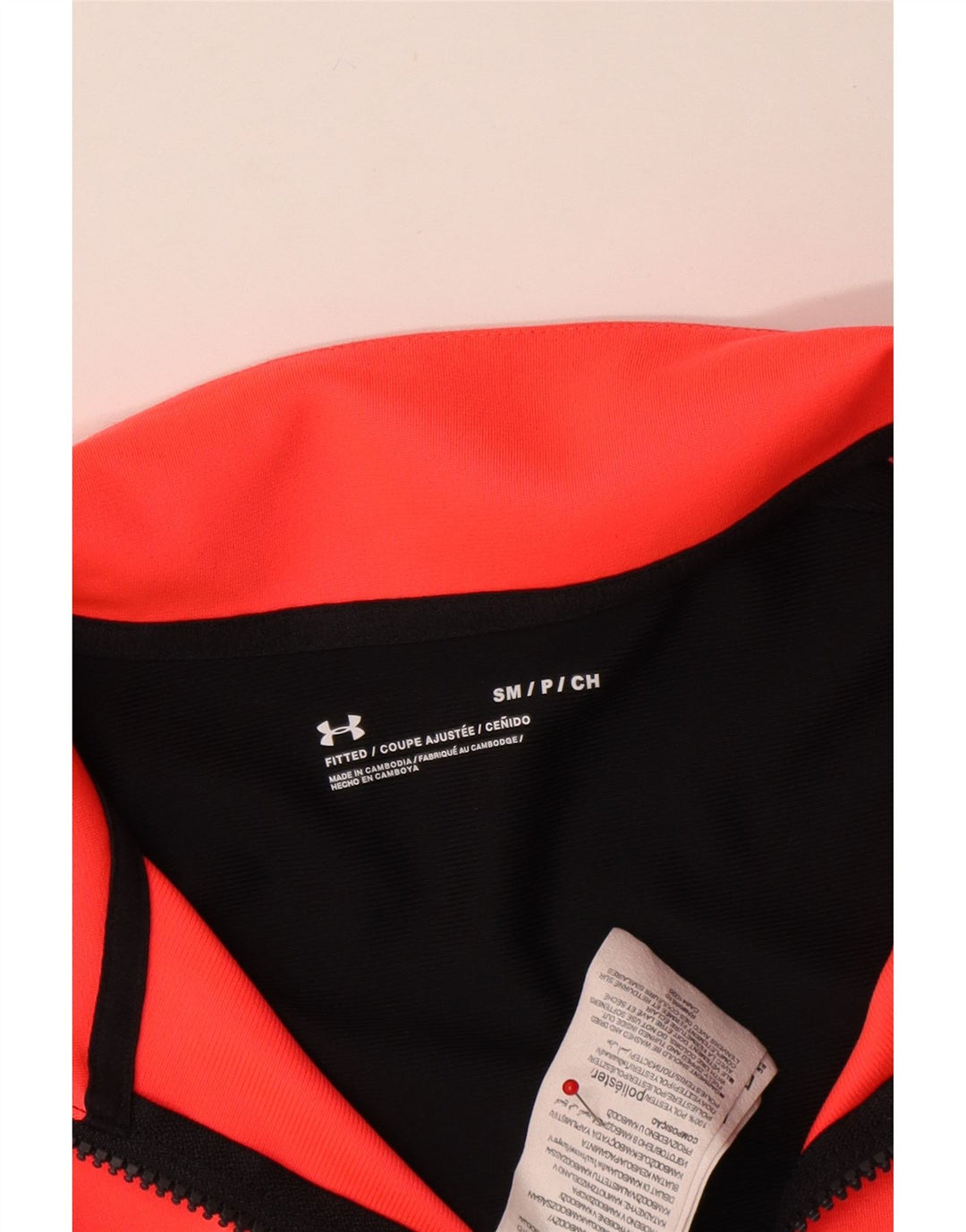 Under Armour Chaqueta tipo top de chándal ajustada para hombre, talla pequeña, color negro