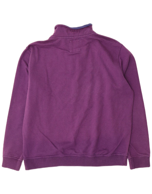 Crew Clothing - Sudadera con cuello y cremallera para hombre, talla 2XL, algodón morado