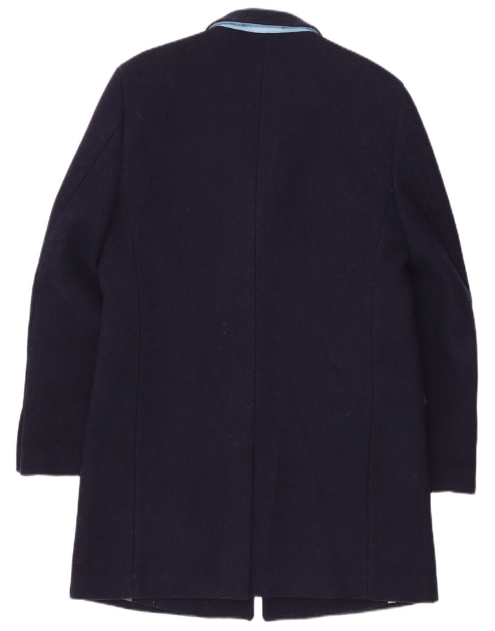 Vintage hombre abrigo Reino Unido 42 XL lana azul marino