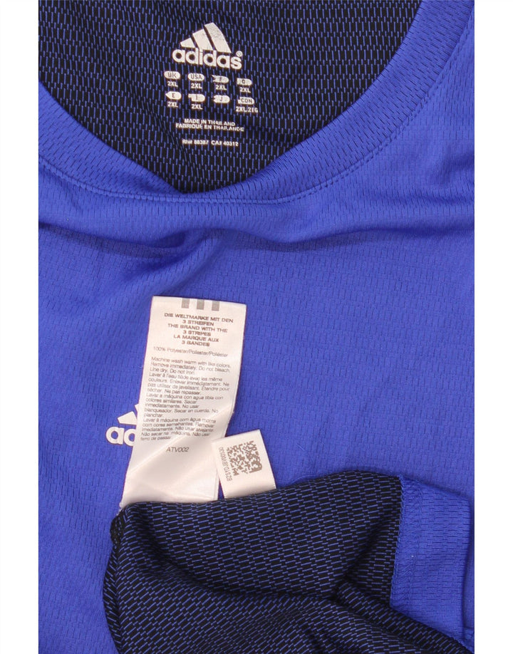 ADIDAS Camiseta Climalite para hombre Top 2XL Poliéster azul