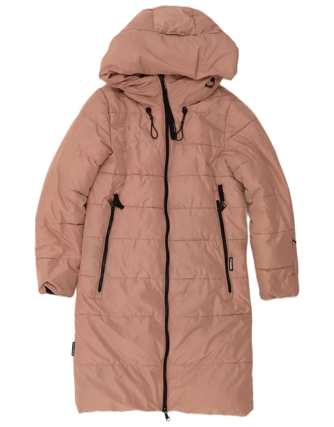 KHUJO Abrigo acolchado extragrande con capucha para mujer UK 6 XS Poliéster rosa