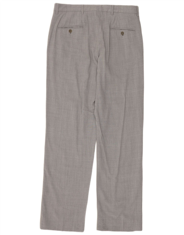 Zara Pantalón de traje recto para hombre EU 40 Medium W31 L33 Lana gris
