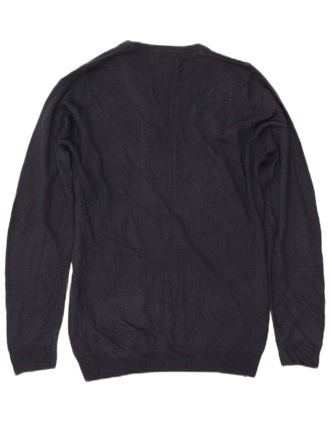 MARKS & SPENCER Suéter con cuello en V para mujer UK 10 Small Azul marino Acrílico