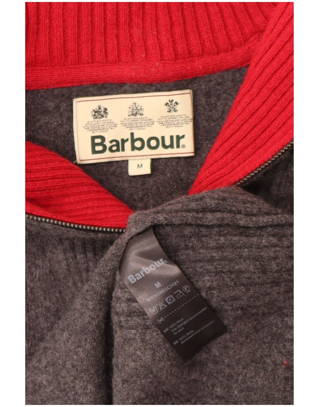 Barbour Jersey Suelto Con Cuello Y Cremallera Para Hombre De Lana Gris Medio