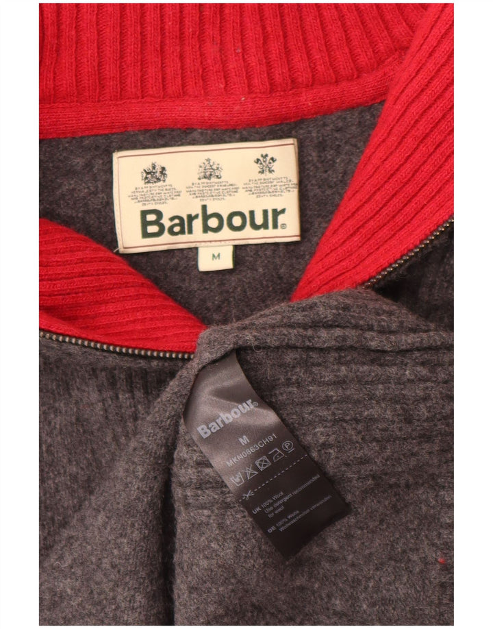 Barbour Jersey Suelto Con Cuello Y Cremallera Para Hombre De Lana Gris Medio