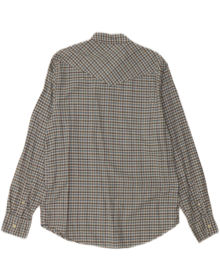 LEVI'S Camisa Coupe estándar de corte estándar para hombre, algodón a cuadros azul medio