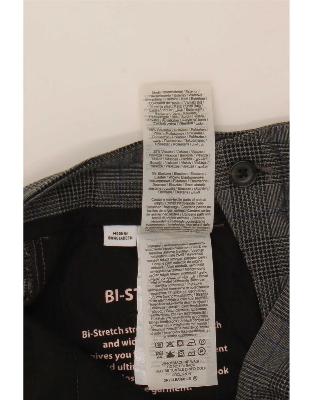Jack & Jones Mens Marco Slim Traje Pantalones W28 L30 Gris Cuadros Poliéster