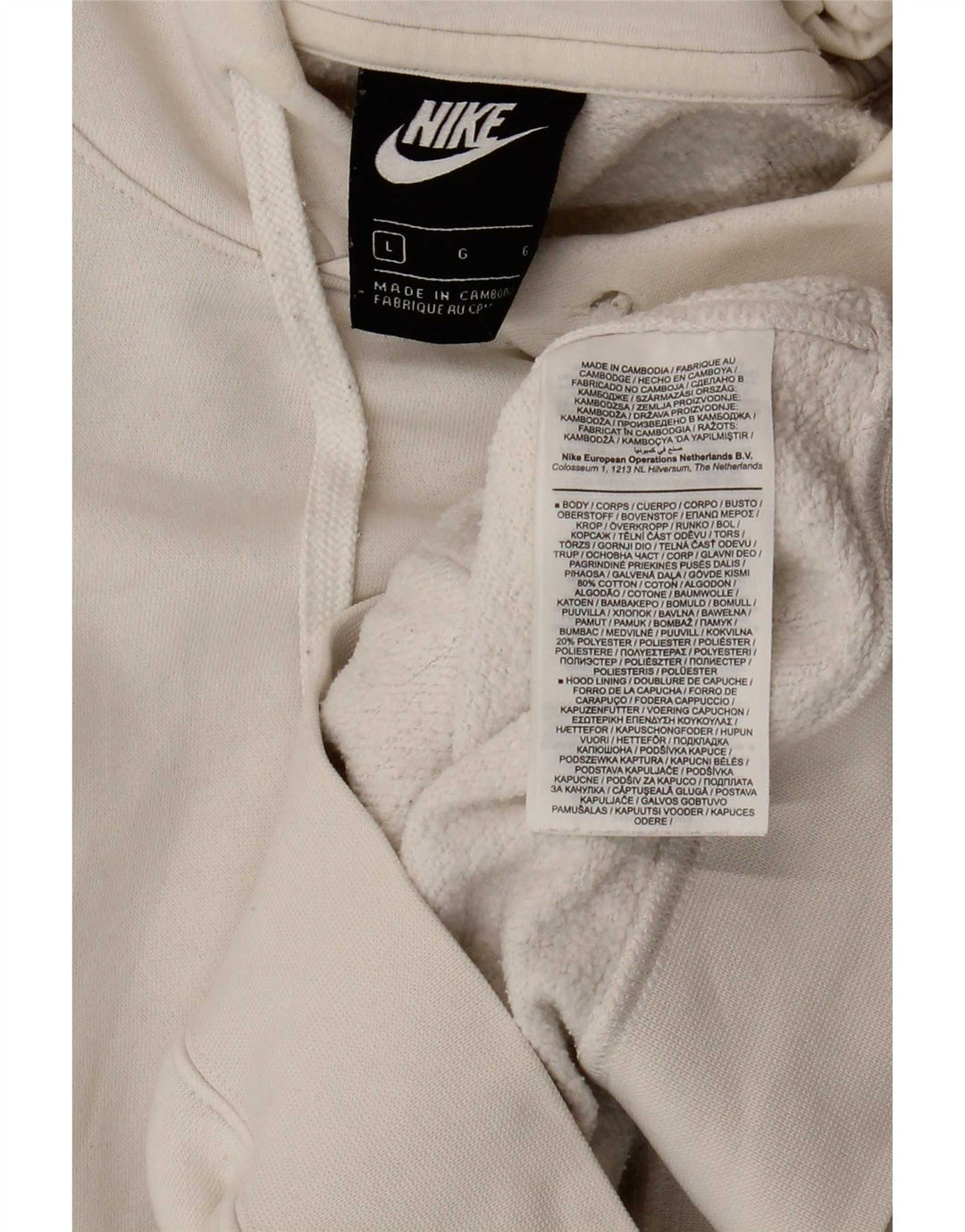 Nike - Sudadera con capucha para hombre, talla grande, algodón blanco