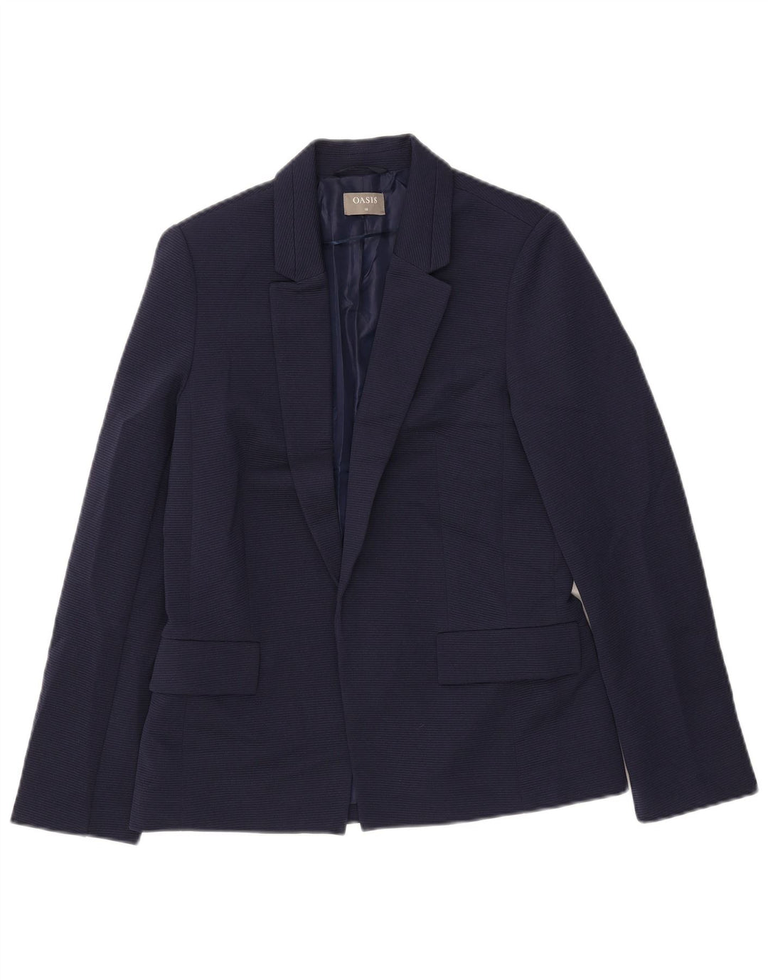 Oasis Chaqueta tipo blazer abierta para mujer UK 10 Small Poliéster azul marino