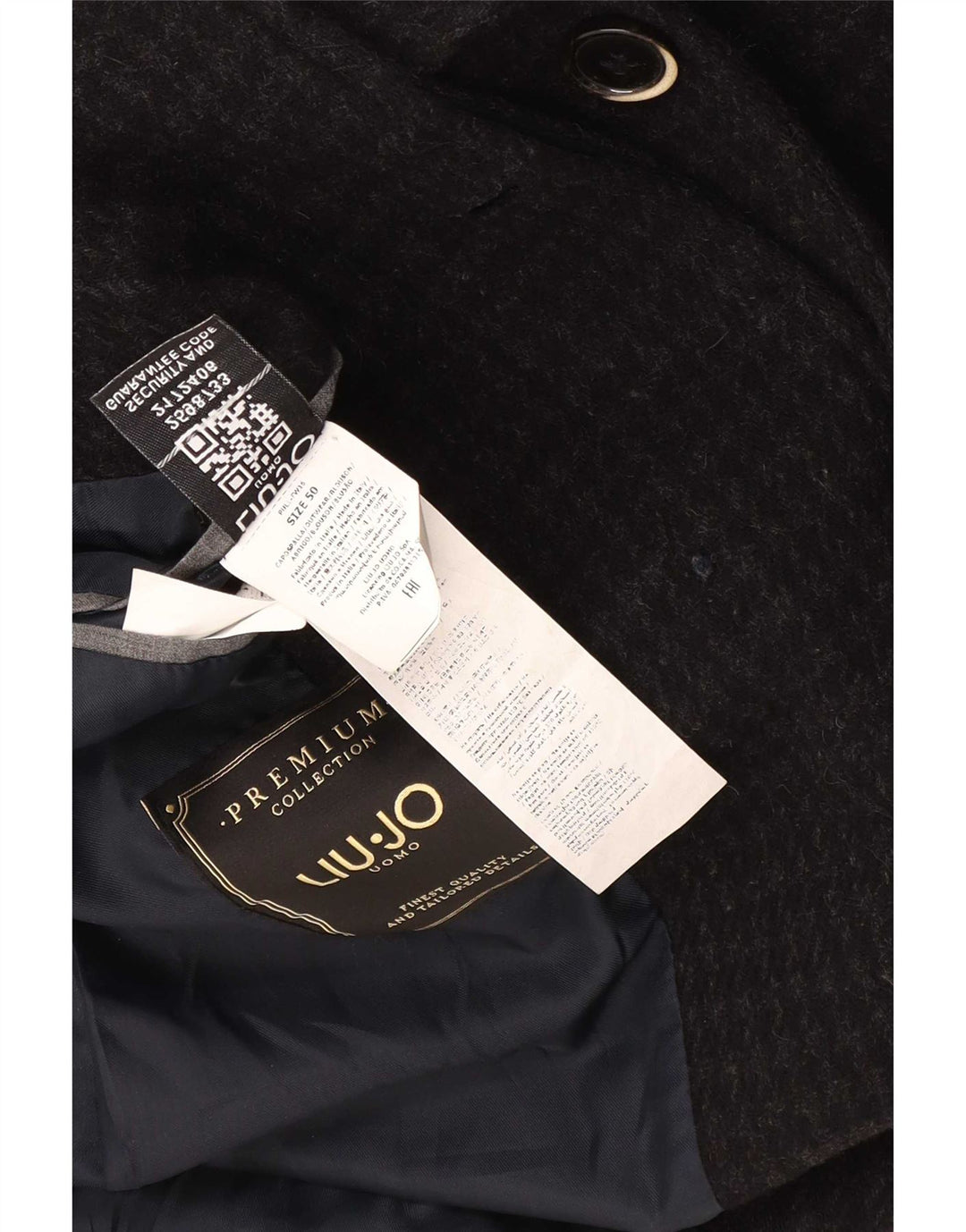 Abrigo Liu Jo para hombre IT 50 grande de lana de pata de gallo negra