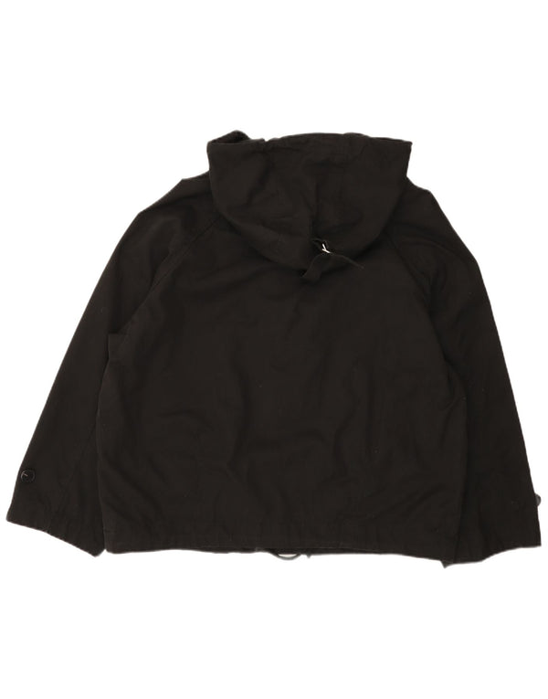 Zara Chaqueta cortavientos extragrande con capucha para mujer UK 44 Mediana Algodón negro