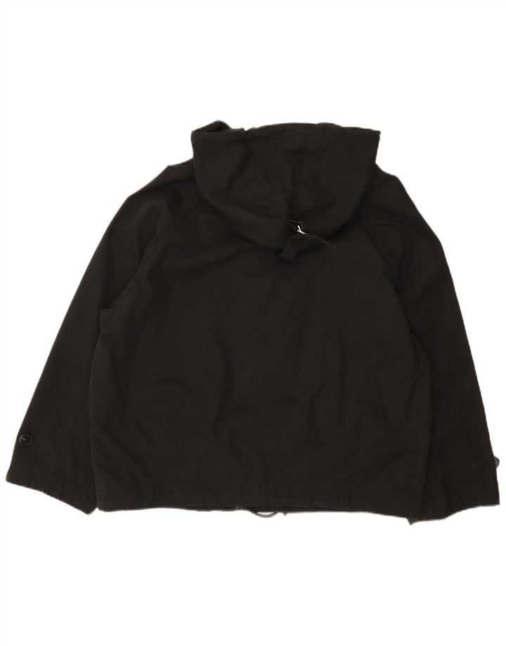 Zara Chaqueta cortavientos extragrande con capucha para mujer UK 44 Mediana Algodón negro