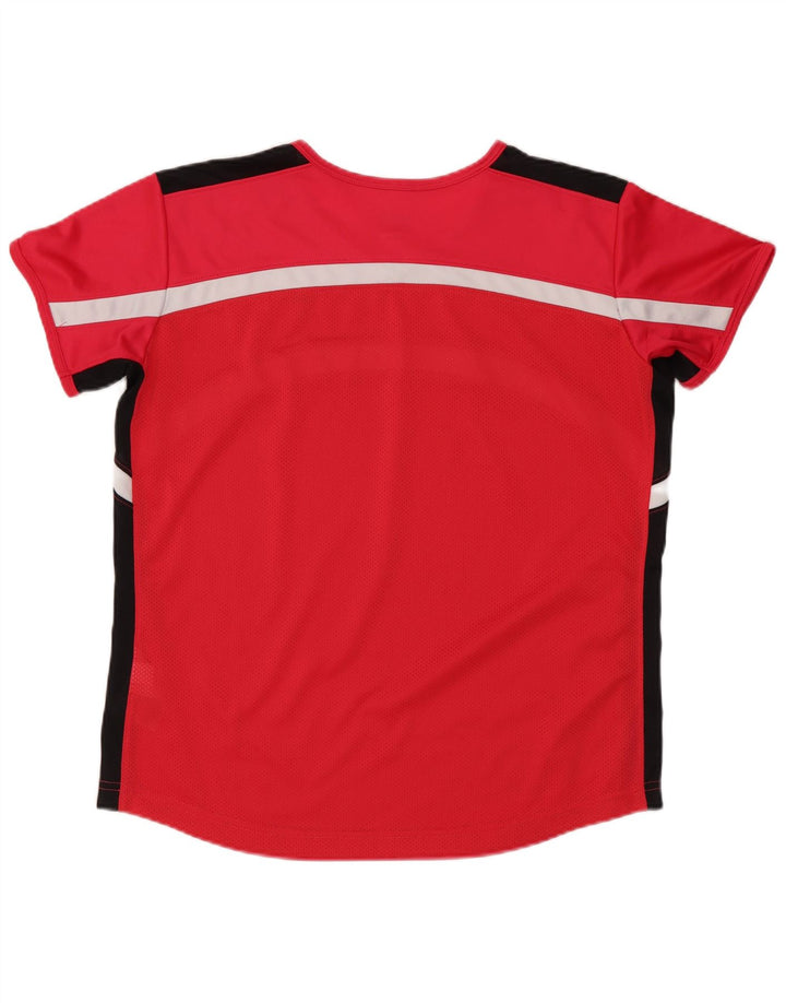 Camiseta Nike Dri Fit para mujer US 8/10 Mediano Rojo Colorblock Poliéster