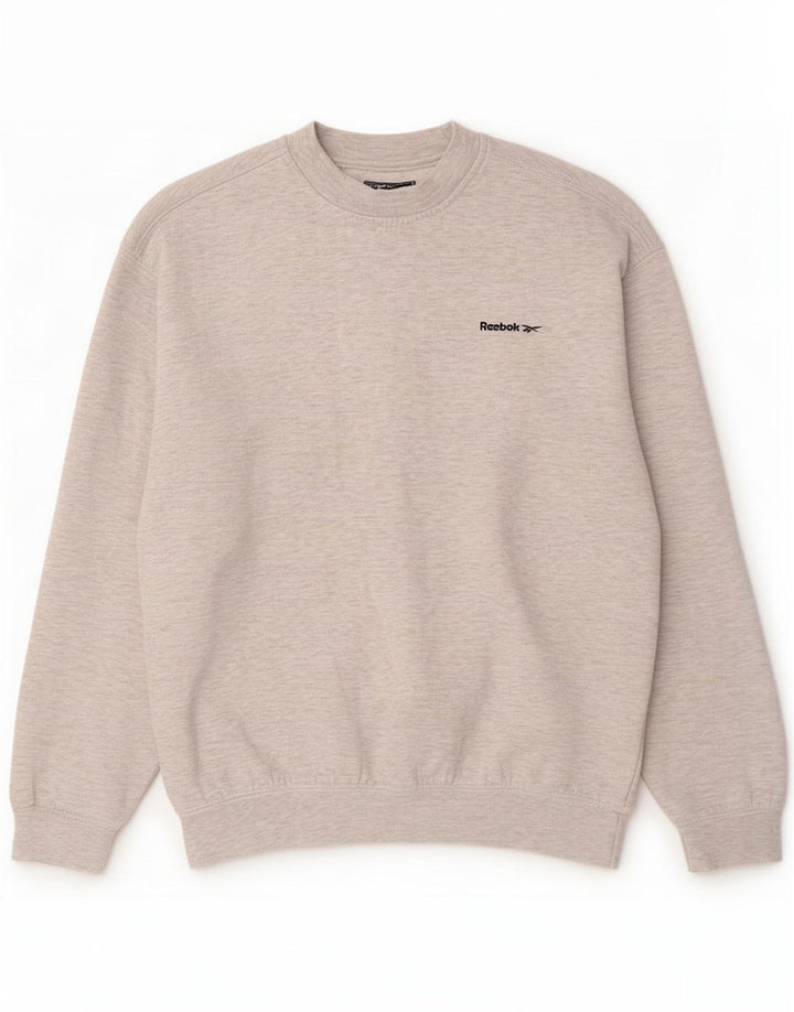 Reebok Hombre Sudadera Jumper Small Gris Moteado Poliéster