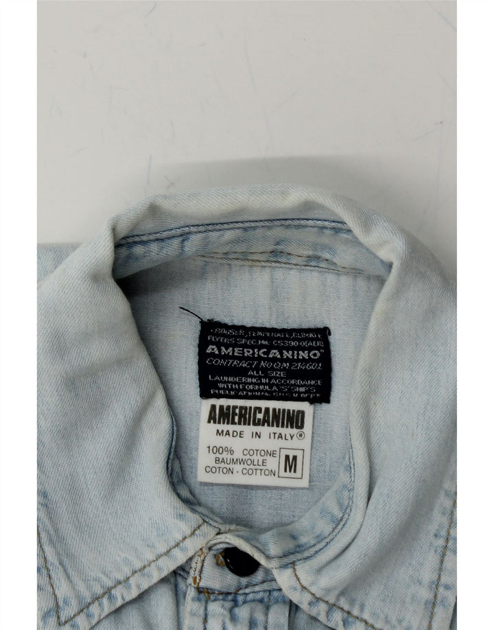 AMERICANINO Mens Denim Shirt Medium Blue Cotton Vintage Americanino and Second-Hand Americanino from Messina Hembry 