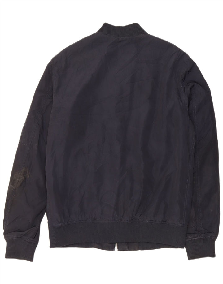 Zara Chaqueta Bomber para Hombre UK 40 Grande Poliéster Azul Marino