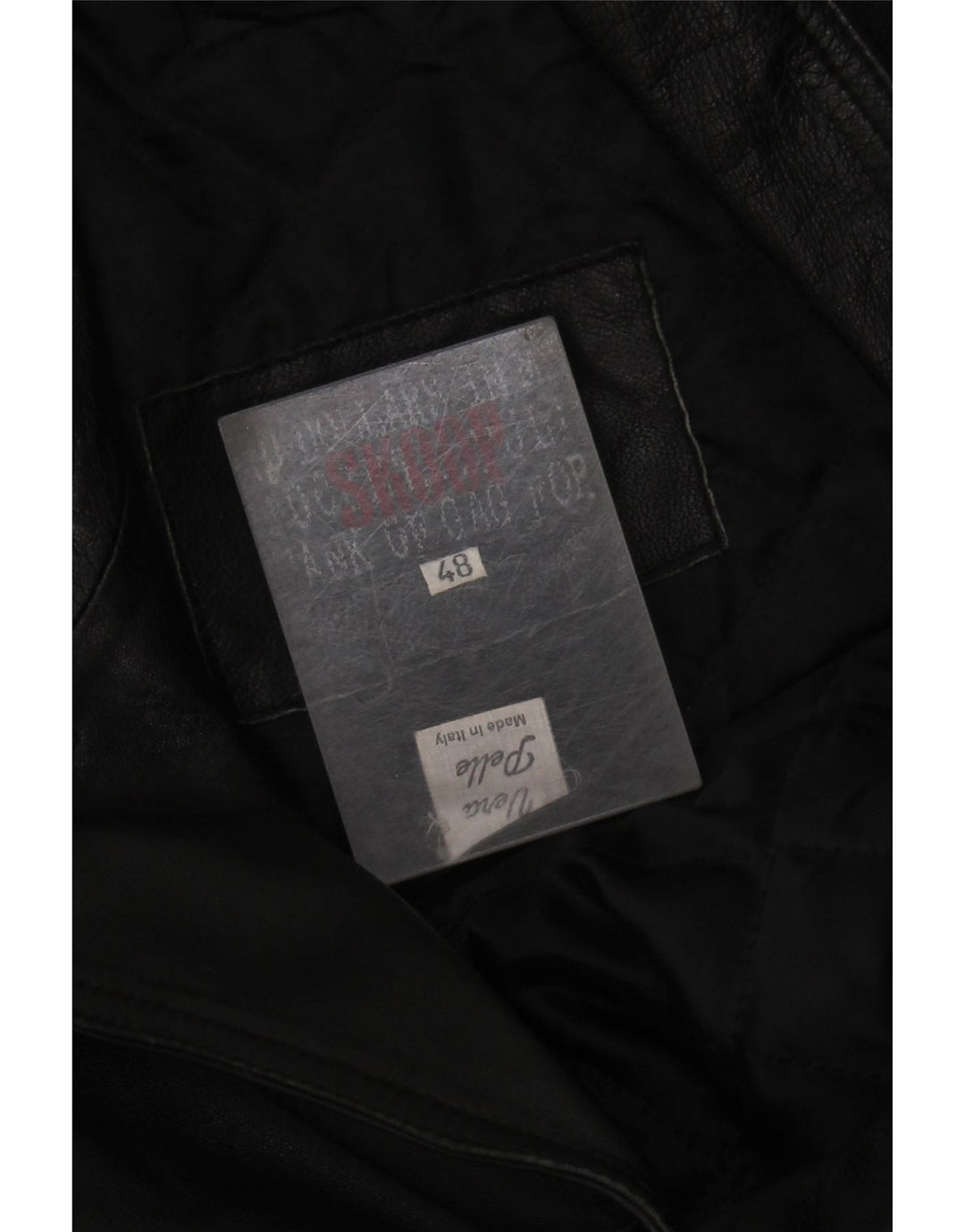 VINTAGE Abrigo de cuero para mujer IT 48 XL Cuero negro