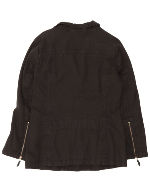 Massimo Dutti Chaqueta utilitaria para mujer Reino Unido 46 Grande Algodón negro