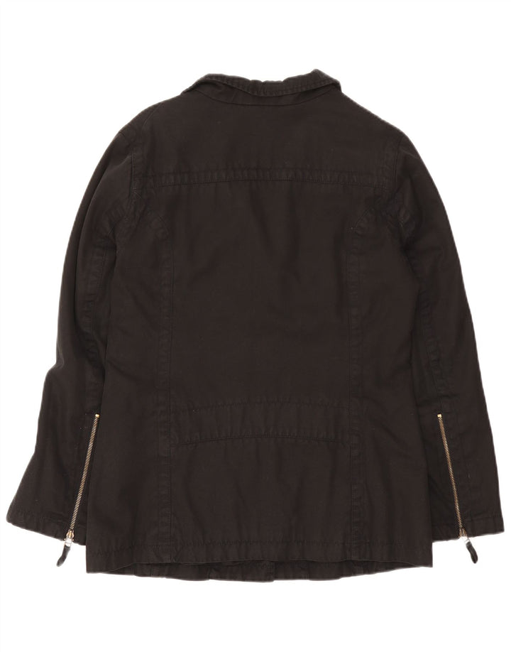 Massimo Dutti Chaqueta utilitaria para mujer Reino Unido 46 Grande Algodón negro