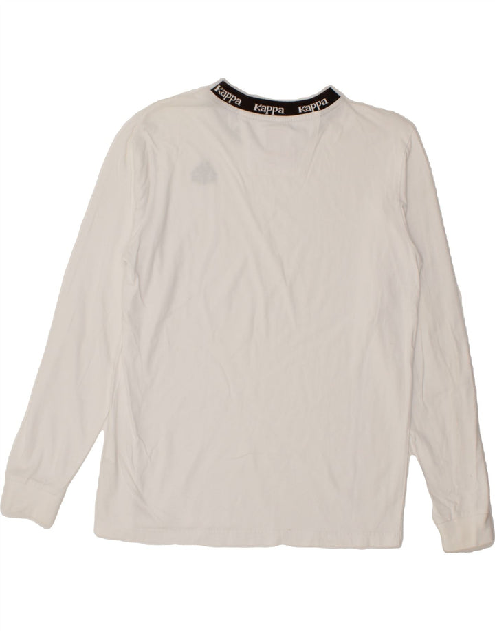KAPPA Mens Top Long Sleeve Large White Cotton Vintage Kappa and Second-Hand Kappa from Messina Hembry 