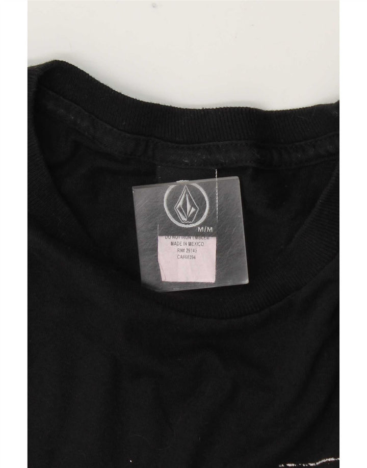 Volcom Camiseta gráfica para hombre Top mediano de algodón negro
