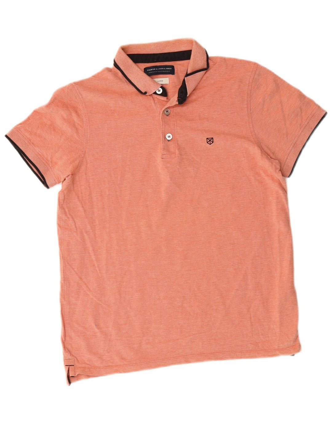 Jack & Jones Polo para hombre de algodón naranja grande