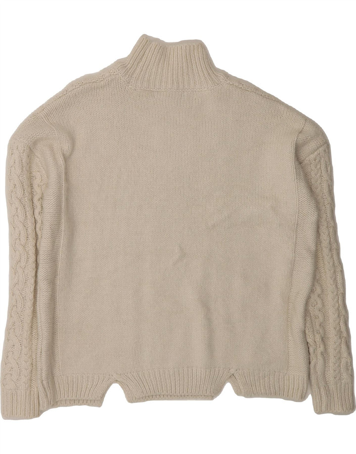 MARKS & SPENCER Womens Turtle Neck Jumper Sweater UK 14 Medium White Vintage Marks & Spencer and Second-Hand Marks & Spencer from Messina Hembry 
