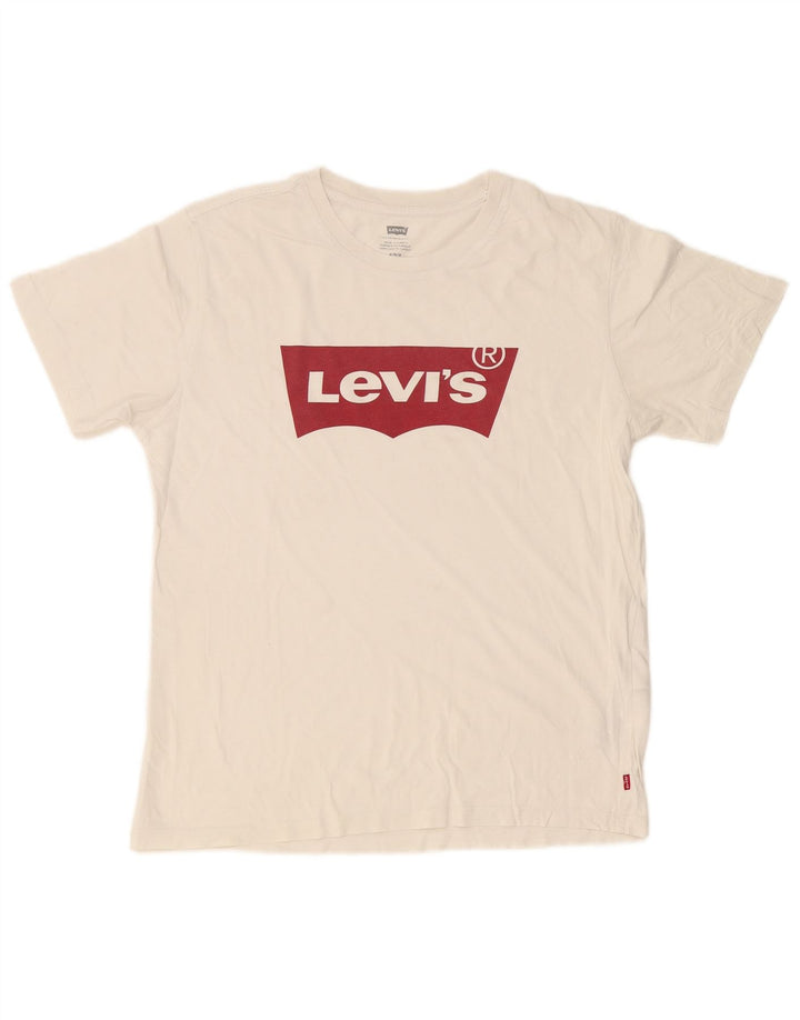 Levi's Camiseta gráfica para hombre Top mediano de algodón blanco