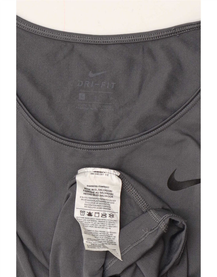 Nike Mujer Dri Fit Camiseta Top UK 40 Grande Gris Poliéster