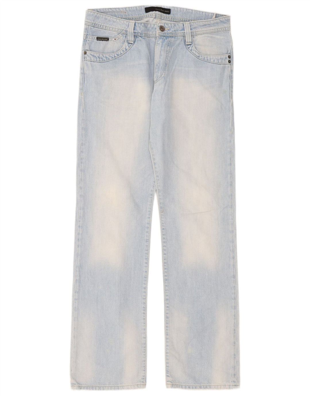 Vaqueros Rectos Calvin Klein Mujer W32 L34 Algodón Azul