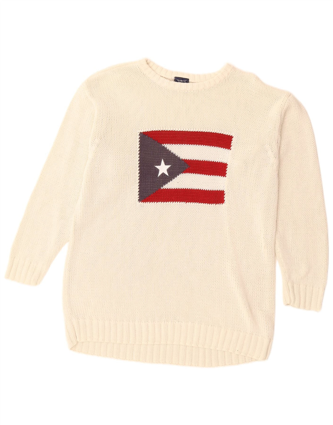 ARIZONA Jersey con cuello redondo y gráfico para hombre de algodón blanco grande