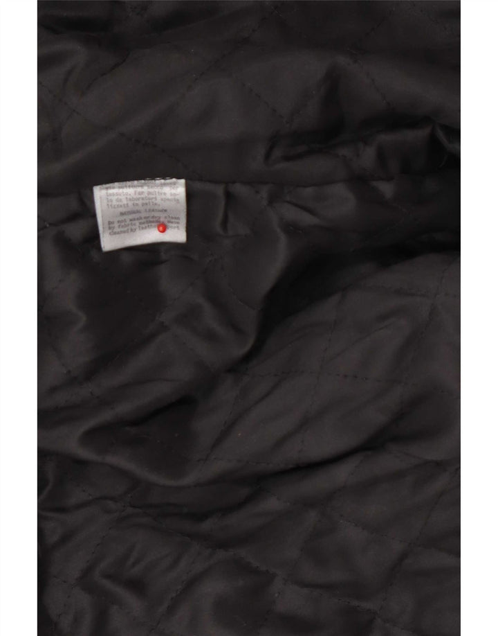Chaqueta motera de cuero vintage para hombre UK 38 Medium Black